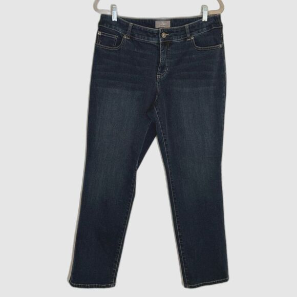 Chico's - So Slimming Ankle Straight Leg Dark Wash Denim Jean - size L/12 - Picture 1 of 7